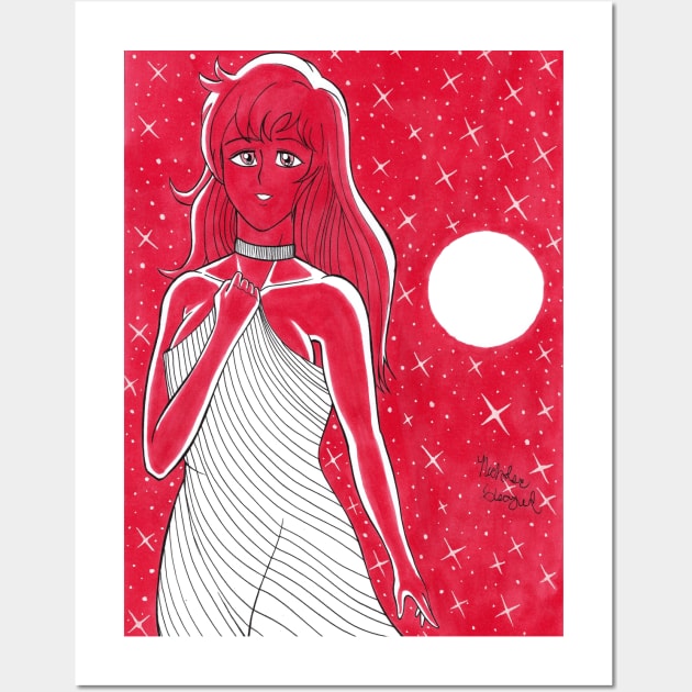 Red Sun Girl Wall Art by Nicholas Georgel Arts